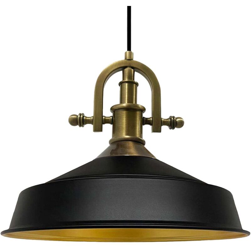Bamyum Handbemalte Industrielle Hängeleuchte Aus Schwarz Metall – Vintage-kronleuchter E27 Ø41 Cm Für Wohnzimmer, Schlafzimmer Oder Esszimmer