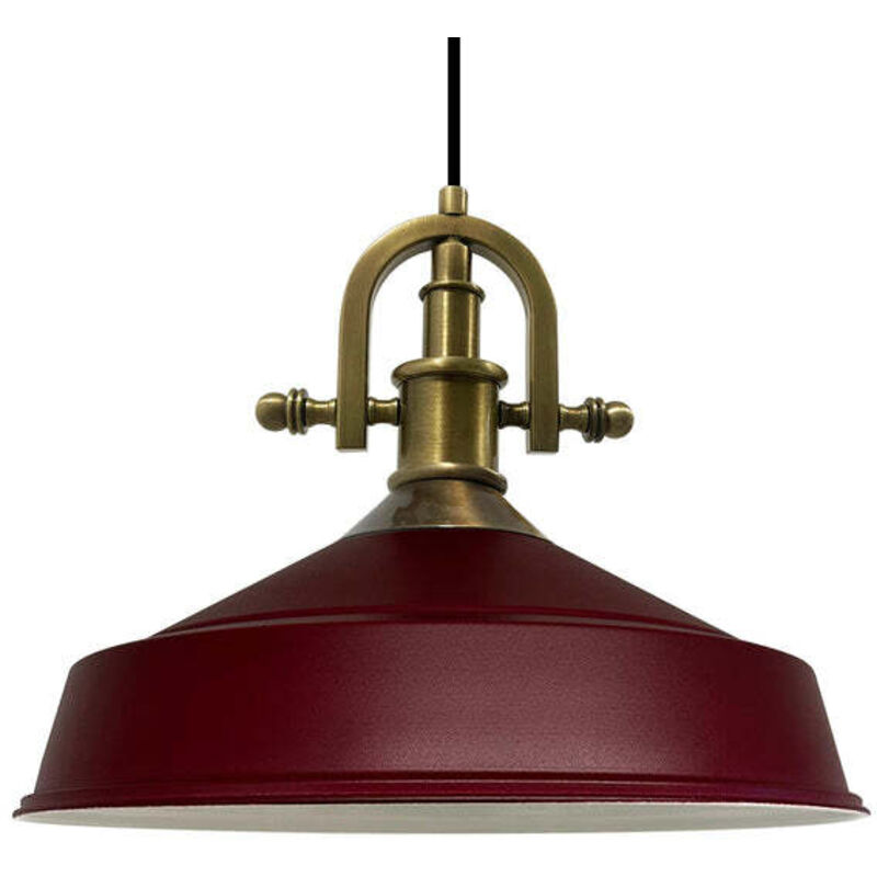 Bamyum Handbemalte Industrielle Hängeleuchte Aus Burgund Metall – Vintage-kronleuchter E27 Ø41 Cm Für Wohnzimmer, Schlafzimmer Oder Esszimmer