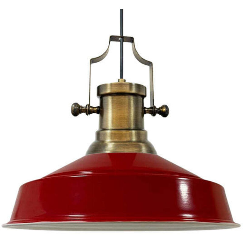 Bamyum Handbemalte Industrielle Hängeleuchte Aus Rot Metall – Vintage-kronleuchter E27 Ø41 Cm Für Wohnzimmer, Schlafzimmer Oder Esszimmer