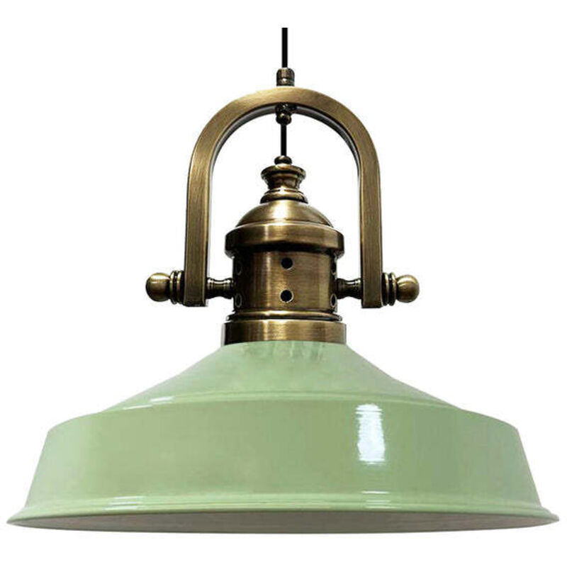 Bamyum Handbemalte Industrielle Hängeleuchte Aus Minzgrün Metall – Vintage-kronleuchter E27 Ø41 Cm Für Wohnzimmer, Schlafzimmer Oder Esszimmer