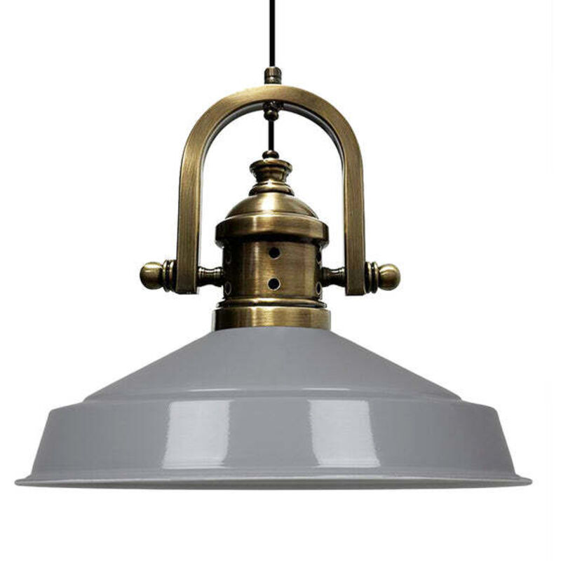 Bamyum Handbemalte Industrielle Hängeleuchte Aus Grau Metall – Vintage-kronleuchter E27 Ø41 Cm Für Wohnzimmer, Schlafzimmer Oder Esszimmer