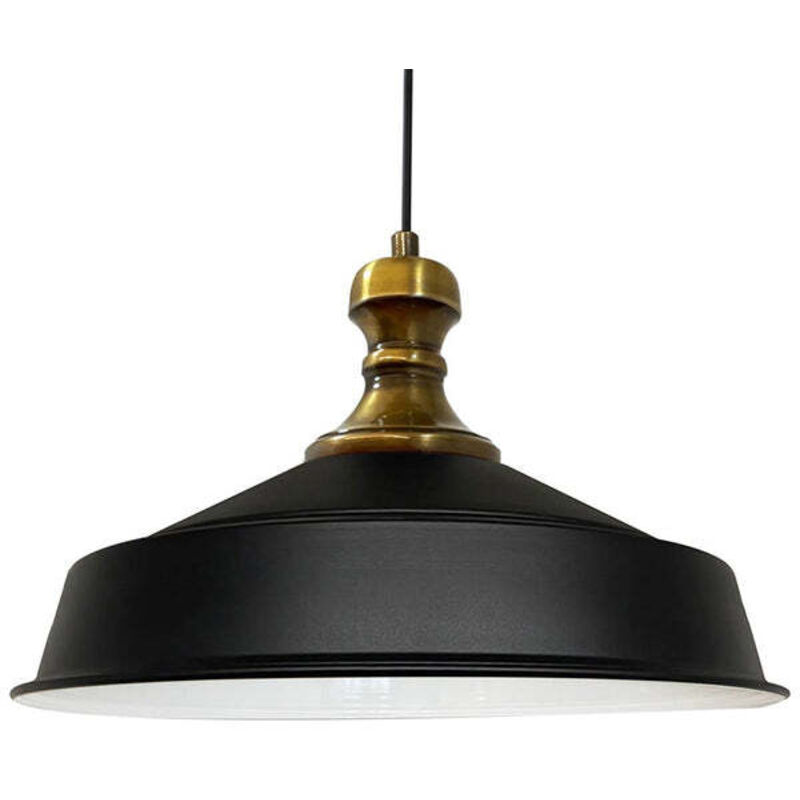 Bamyum Handbemalte Industrielle Hängeleuchte Aus Schwarz Metall – Vintage-kronleuchter E27 Ø41 Cm Für Wohnzimmer, Schlafzimmer Oder Esszimmer