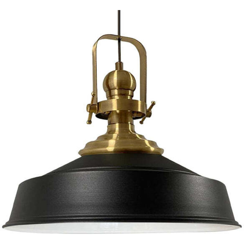 Bamyum Handbemalte Industrielle Hängeleuchte Aus Schwarz Metall – Vintage-kronleuchter E27 Ø41 Cm Für Wohnzimmer, Schlafzimmer Oder Esszimmer