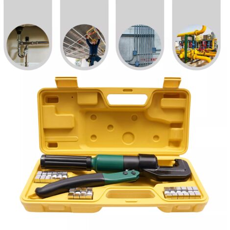 Handbetätigte hydraulische Crimpzange, 4-70mm² Hydraulische Draht-Handcrimper Kabelschuh Terminal Crimpzange Werkzeug mit 8 Paaren von Gesenken