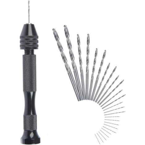 Handbohrmaschine, verstellbares Handbohrmaschinen-Set, 25 Mini-Bohrer für Walnuss-, Bernstein- und Olivenholzmodelle