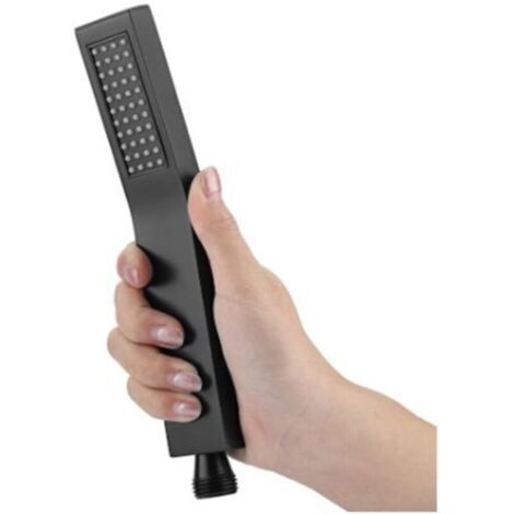 Handbrause fürs Badezimmer mit mattschwarzer, verchromter Messing-Handbrause, G1/2-schwarzer Duschkopf
