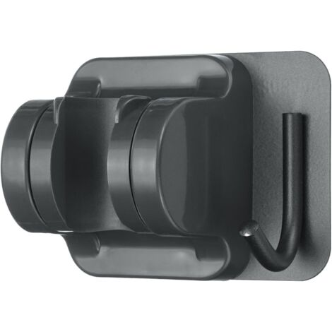 Handbrausehalter mit Aufhängehaken, stabile und verstellbare Wandhalterung, kein Bohren erforderlich (grau)