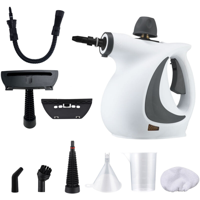 Handdampfreiniger mit Druck, 9-teiliges Zubehörset, multifunktionaler All-Natur-Dampfreiniger für Haushalt, Polster, Auto, Böden, Küche und mehr