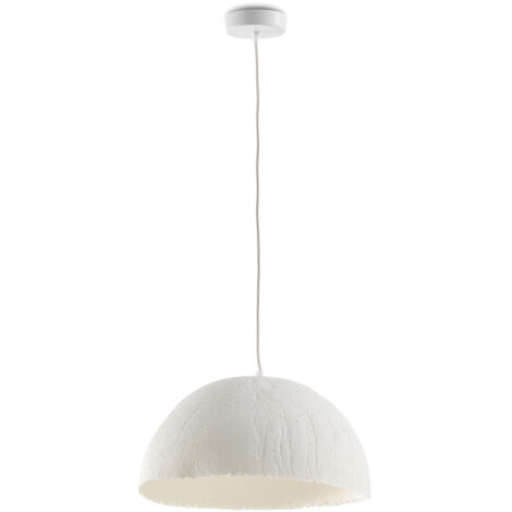 Handgefertigte weiße Pappmaché-Deckenlampe