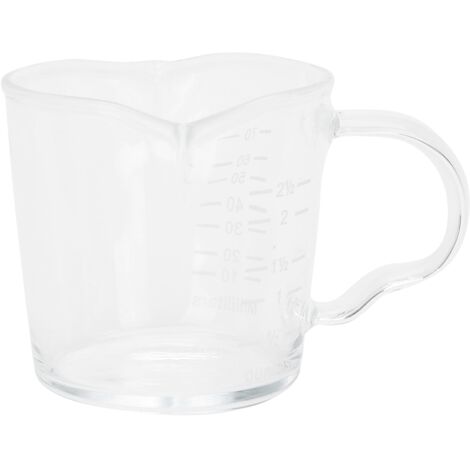 Handgefertigter 70-ml-Kaffeebecher aus Borosilikatglas mit zwei Ausgießern