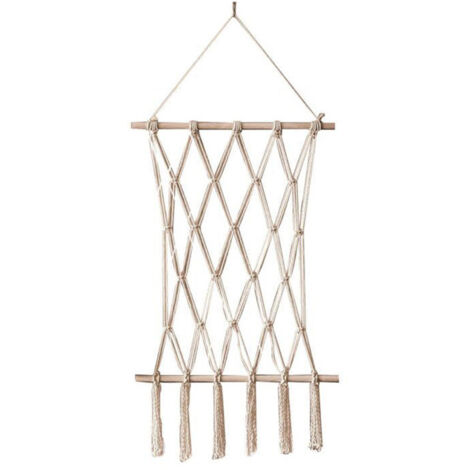 Handgefertigter, gewebter Wandbehang mit 10 Holzclips für die Dekoration von Wohnräumen, Kinderzimmern oder als Fotohintergrund