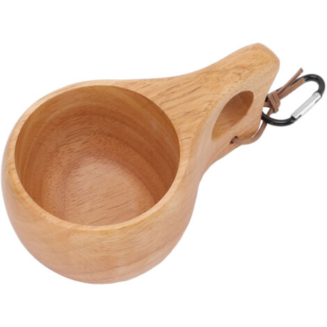 Handgefertigter Holzbecher im finnischen Stil, tragbar für Kaffee, Tee, Milch