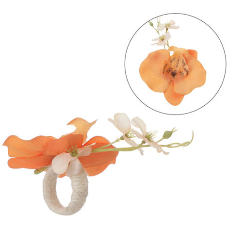 Handgefertigter Serviettenring mit Blumenmuster – Einzigartiges Design in Weiß, Blau, Orange, Rosa und Champagner – Durchmesser 4,5 cm – Elegante Dekoration für saubere Tische