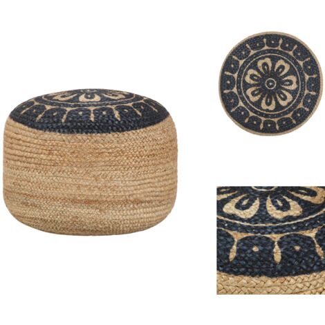 Handgefertigter Sitzpuff Blau 45 x 30 cm Jute - Handgefertigter Sitzsack - Sitzkissen - Jutestoff - Wohnaccessoire - Deko Couchtisch