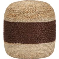 Handgefertigter Sitzpuff Braun 40 x 45 cm Jute