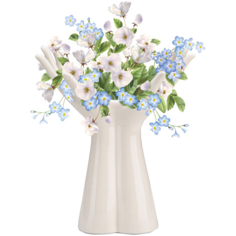 Handgeformte Keramikvase – Minimalistisches, künstlerisches Design, hochwertig für Hydrokultur-Arrangements oder Trockenblumen, Weiß (Groß/24,5 x 20 x 11 cm oder Klein/19 x 15,5 x 8 cm) – Perfekt als