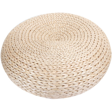 Handgewebter runder Pouf - JINFGERNE - Umweltfreundliches, bequemes und praktisches Tatami-Sitzkissen für Zen-Dekoration, Yoga und Teezeremonien
