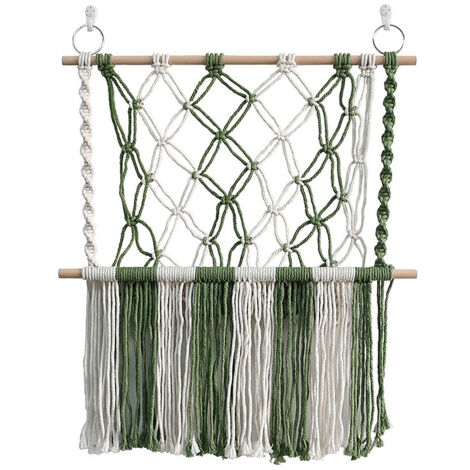 [Handgewebter Teppich] - [Spielzeugaufbewahrungskorb] - Baumwollgewebe im nordischen Stil [Grün 55 x 60 cm] - Wanddekoration und Aufbewahrung fürs Kinderzimmer