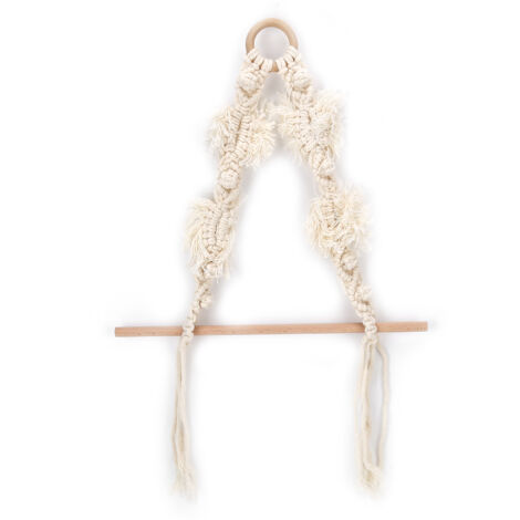 Handgewebter, wandmontierter Toilettenpapierhalter aus Holz für Badezimmer und Wohnzimmer