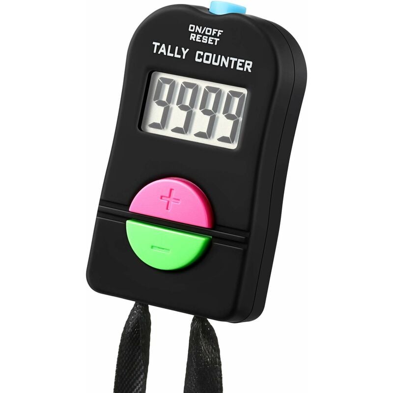 Handheld Digital Clicker Electronic Manual Portable Digital Clicker Counter Plus and Minus with Lanyard for Sport Golf