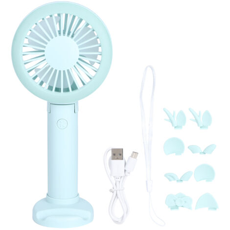 Handheld Folding Fan Mini Table Fan USB Charging for Travel Office RoomGreen