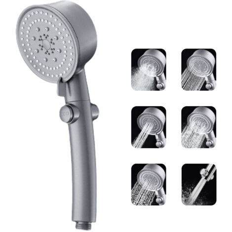 Handheld High Pressure Shower Head with 6 Spray Mode Detachable Hand Held Showerhead for Bathroom