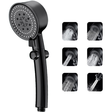 Handheld High Pressure Shower Head with 6 Spray Mode Detachable Hand Held Showerhead for Bathroom