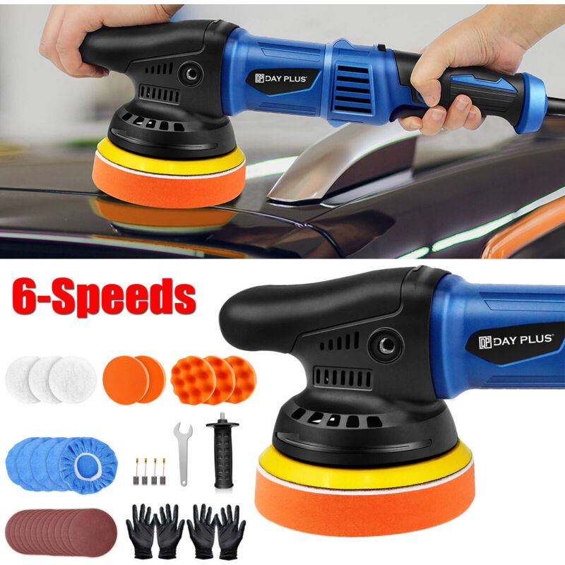Dayplus - Handheld Rotary Car Polisher Buffer Electric Polishing Machine 5' Detailing Pad