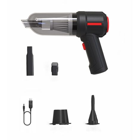 Handheld vacuum cleaner, cordless, rechargeable, power 45 W, 9,000 PA, 2,000 mA, black