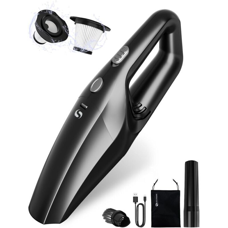 Handheld Vacuum Cleaner, Powerful Cordless Mini Car Vacuum Cleaner with Rechargeable Battery, Tabletop Vacuum Cleaner with HEPA Filter, Interior