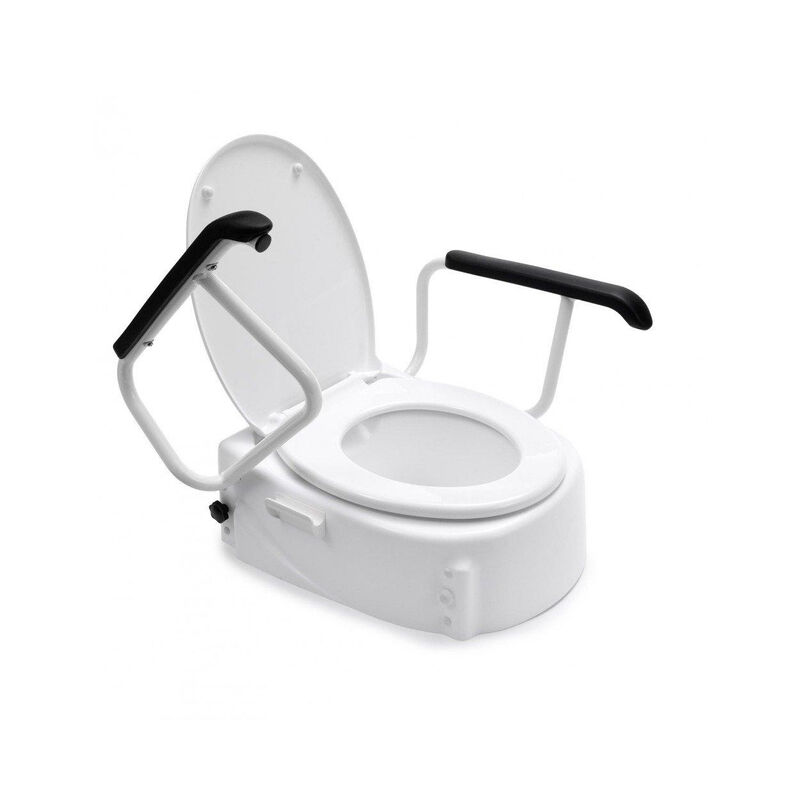 Handicare Linido rehausseur de WC avec accoudoirs et couvercle (augmente la hauteur d'assise de 85, 125 ou 165 mm)