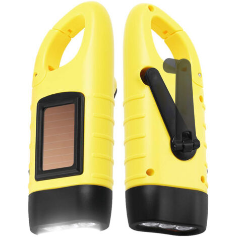Handkurbel-Campinglampe mit Solarpanel, LED-Notfalltaschenlampe für Wanderungen