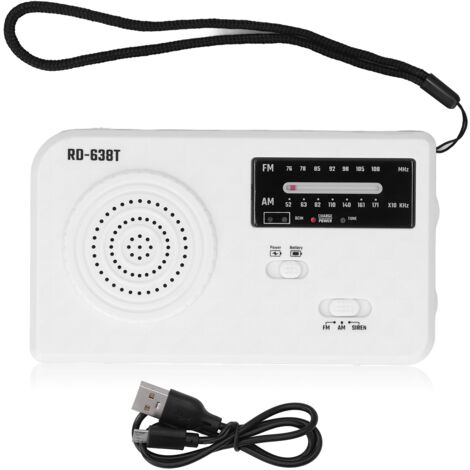 Handkurbel-Campingradio mit Taschenlampe, USB-Ladegerät und Solarstromversorgung für Notfälle