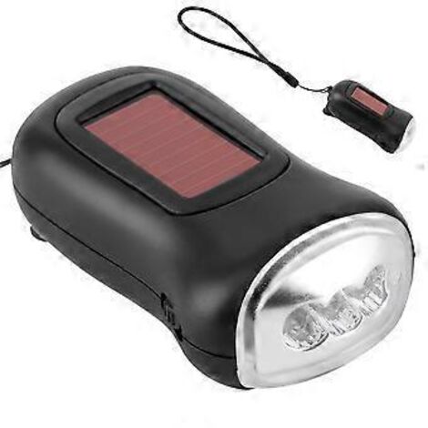 Handkurbel-Solar-Taschenlampe mit wiederaufladbarer LED-Notfalllampe für Outdoor-Camping