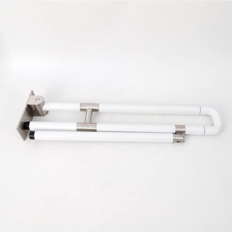 Handlauf im Waschraum, Flip-Up Badezimmer Grab Bar, Badezimmer Hochklappbarer Haltegriff, korrosionsbeständigem 304 Edelstahlinnenraum (Long version 750x80x200mm) (weiß)