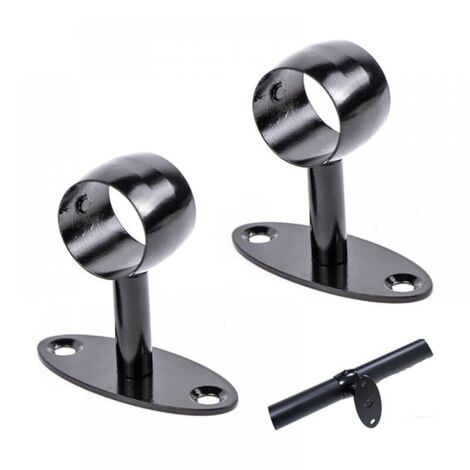 Handlaufhalterung, Edelstahl Wandmontage Treppengeländerhalterung für Treppenhäuser, Flure, Badezimmer, Innen und Außen Ø 33 mm, 2 Stück, Schwarz