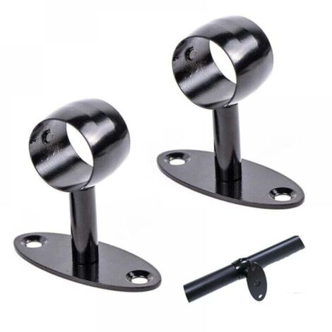 Handlaufhalterung, Edelstahl Wandmontage Treppengeländerhalterung für Treppenhäuser, Flure, Badezimmer, Innen und Außen Ø 33 mm, 2 Stück, Schwarz
