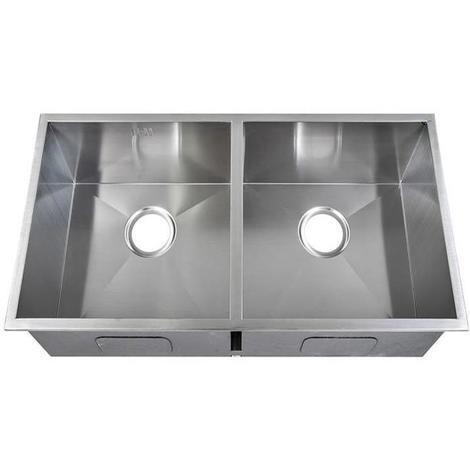 Handmade 2 Bowl Satin Stainless Steel Undermount Kitchen Sink 79 5x46cm Ds019