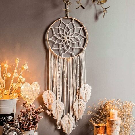 Dreamcatcher Star Moon Lighted Boho Dream Catcher Dream Catchers for Adults  Dream Catcher Nursery Decor Dream Catchers Moon Room Decor Home Decor Gifts  for Women Gifts for Girls 2pcs. 