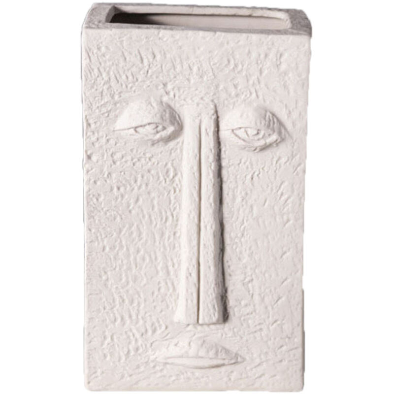 Monly - Handmade Ceramic Face Vase, Innovative Decorative Indoor Plant Pot, Round Square Face, Long Face, Art Vases, Flower Pot