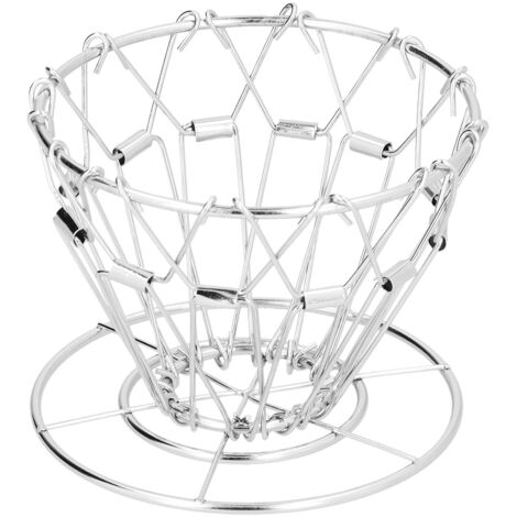 HandMade Coffee Filter Stand DripType 3Holes Foldable Stainless Steel CakeType Coffee Filter Holder(Silver )