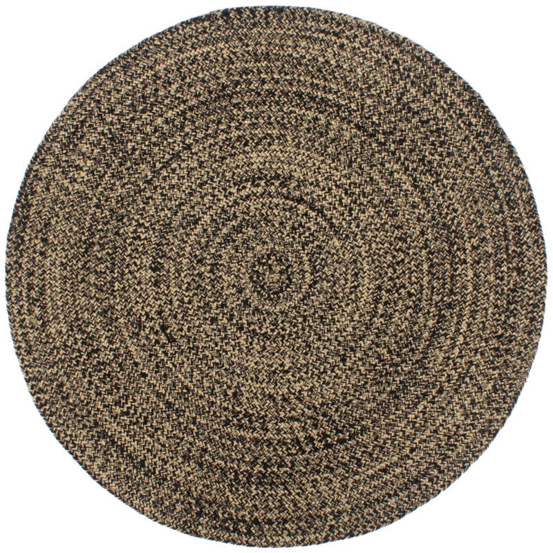 Handmade Rug Jute Black And Brown 240 Cm Vidaxl