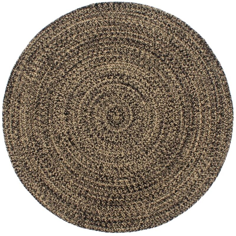 Handmade Rug Jute Black And Brown 180 Cm Vidaxl