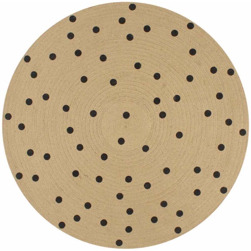 Handmade Rug Jute With Print Polka Dot 90 Cm Vidaxl