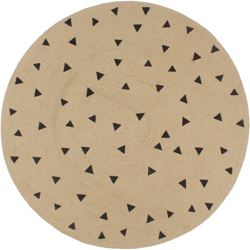 Handmade Rug Jute With Triangle Print 90 Cm Vidaxl