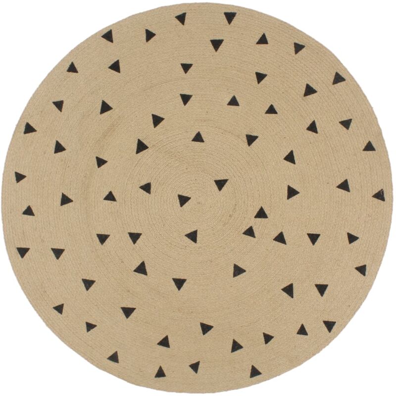Handmade Rug Jute With Triangle Print 120 Cm Vidaxl