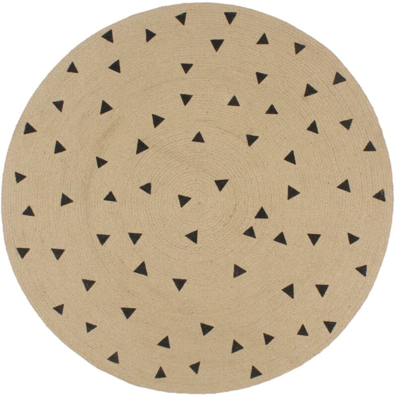 Handmade Rug Jute With Triangle Print 150 Cm Vidaxl