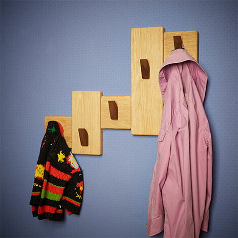 main image of "Handmade Under Stairs Solid Oak Coat Rack - Left to Right"