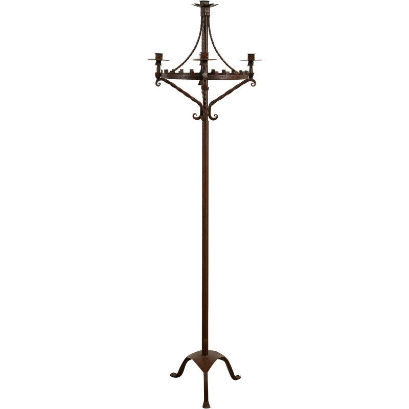 Handmade wrought iron candlestick holder