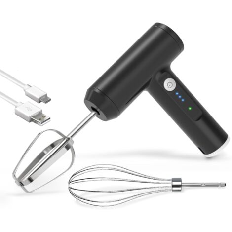 Handmixer – Kabelloser elektrischer Schneebesen, tragbarer elektrischer Handmixer mit 3 Geschwindigkeitsstufen, Rührbesen aus Edelstahl 304